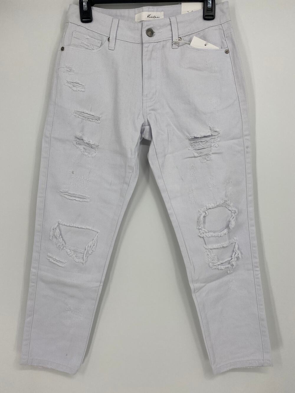 KanCan Womens White Distressed Denim Jeans NEW Size 1/24